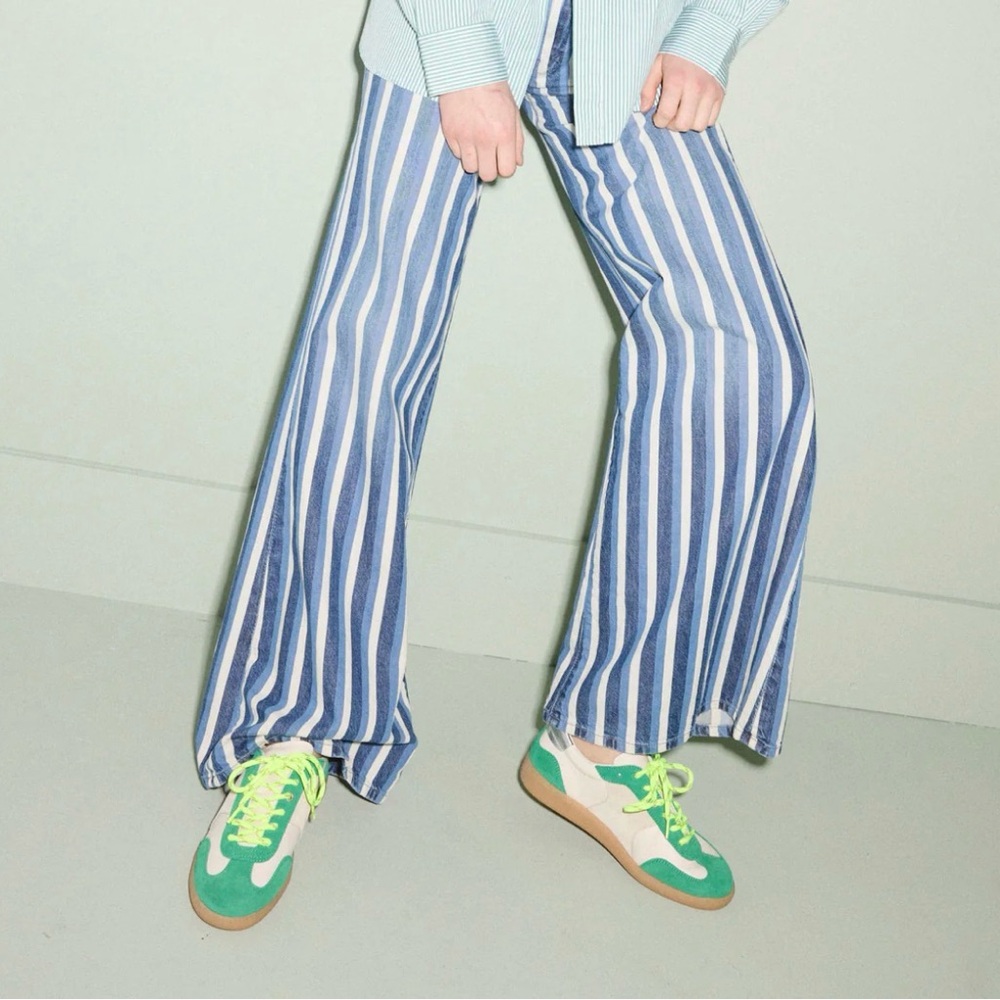 Freda Salvador Green and White Suede Athletic Sneakers